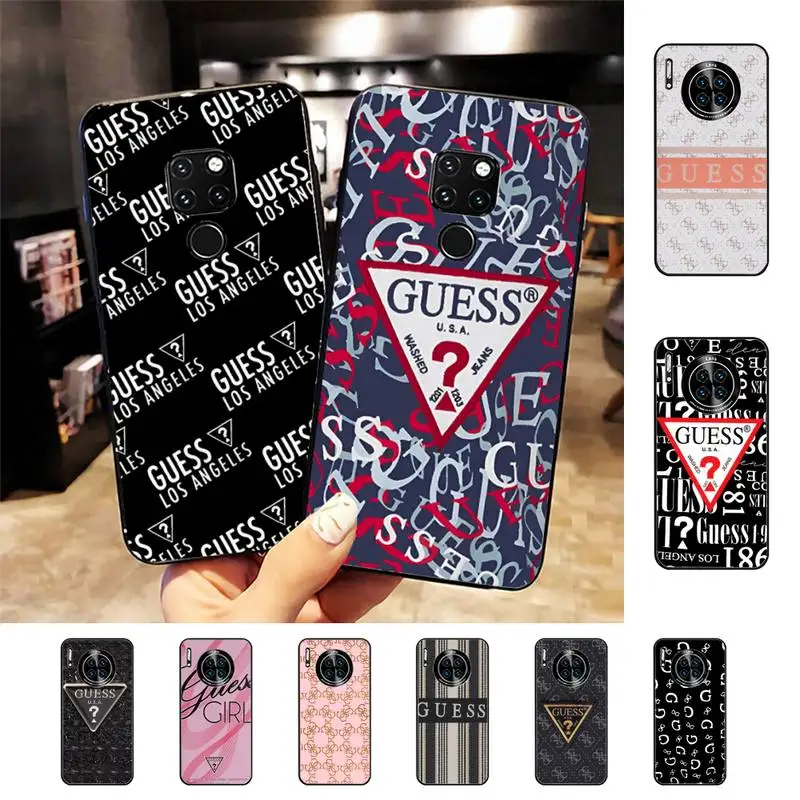 

American fashion luxury GUESS brand Phone Case For Huawei Nova3I 3E mate20lite 20Pro 10lite Luxury funda case