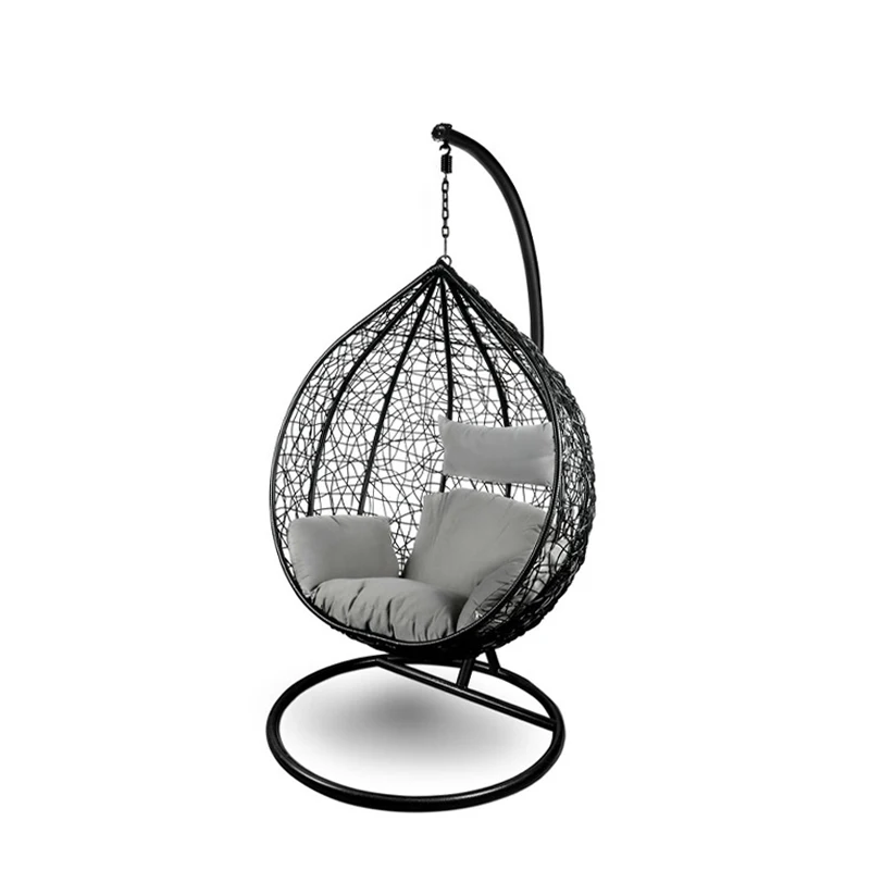 

Outdoor Furniture Indoor Wicker Rattan Garden Adult Patio swings Hanging Egg Swing Chair With Metal Stand