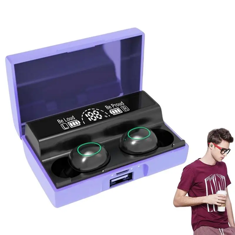 

Wireless Earbuds Noise Canceling Sweat-proof Earbuds With LED Display Touch Control Headsets For Hanging Up Playing Music