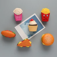 creative 3d artificial foods magnetic stickers for fridge cute hamburger sandwich icecream refrigerator magnets home decor