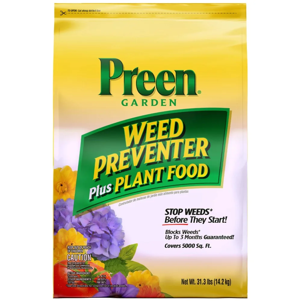 

Preen Garden Weed Preventer Plus Plant Food Fertilizer 31.3 lb. Bag - Covers 5,000 Sq. ft.