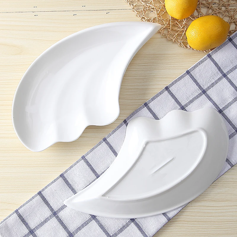 Набор из 2 предметов фарфоровая тарелка для торта с тиснением угловых крыльев