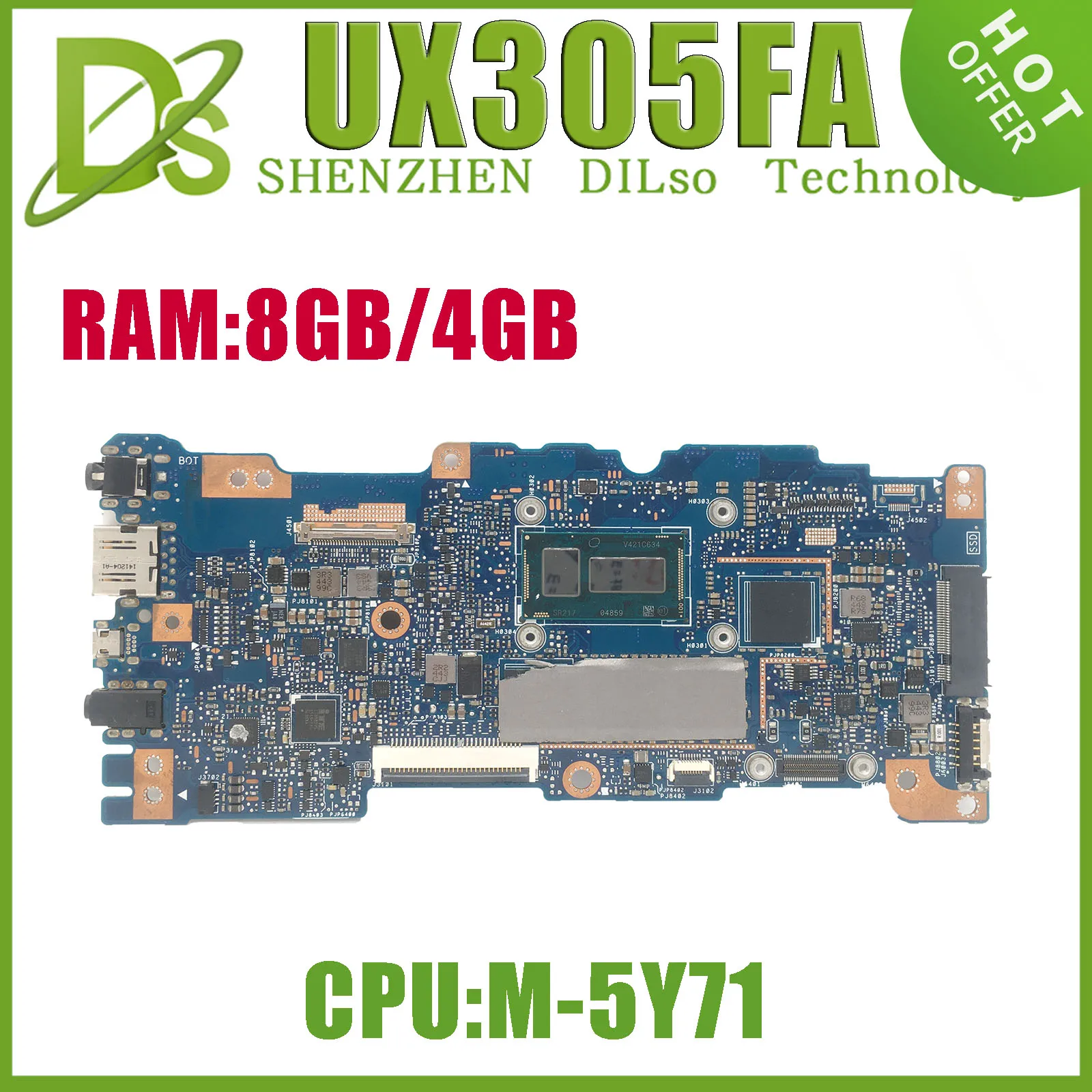 KEFU UX305FA Материнская плата ASUS UX305 UX305F материнская для ноутбуков 5Y71/5Y1 0 Процессор 100%
