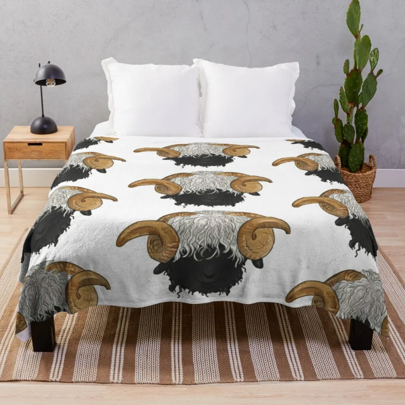 Valais Blacknose Sheep Throw Blanket Blanket Fluffy