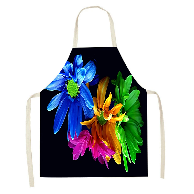 

Flowers Apron Baking Accessories Beautiful Flowers Girl's Home Aprons for Women Apron Kitchen Aprons 47x38cm 68x55cm Delantal