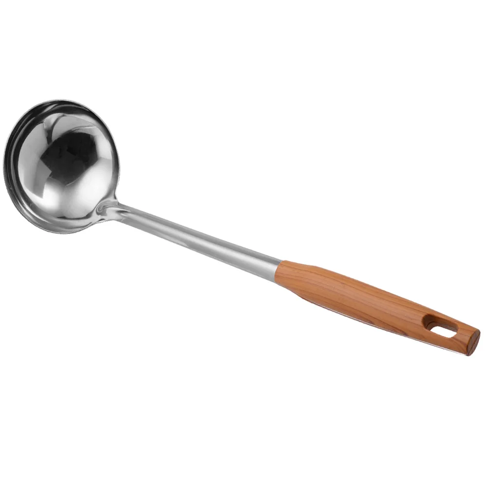 

Spoon Stainless Steel Tableware Round Spoons Long Handle Scoop Kitchen Wares Soup Hot Pot Wok Ladle