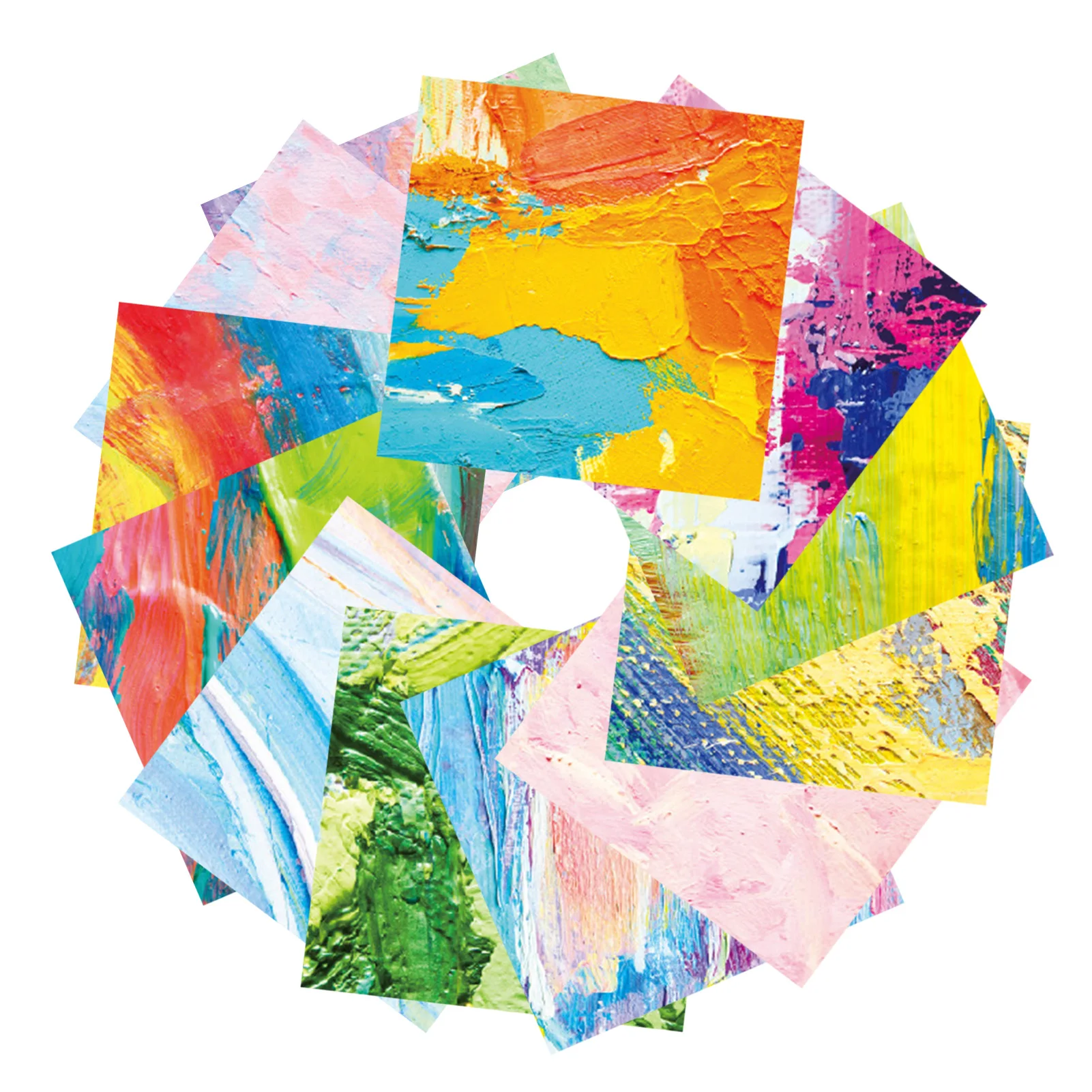 

DIY Scrapbook Paper Set 12 Different Patterns Craft Paper Oil Paint Color Style Decorative Paper Junk Journal Supplies For