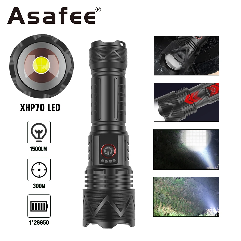 

Asafee Многофункциональный XHP70 сисветильник свет вспышка освещение Быстрая зарядка может использоваться как блок питания зум светильник вспышка