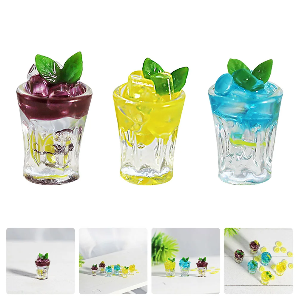 

3pcs Artificial Models Bar Decorative Models Mini House Accessory