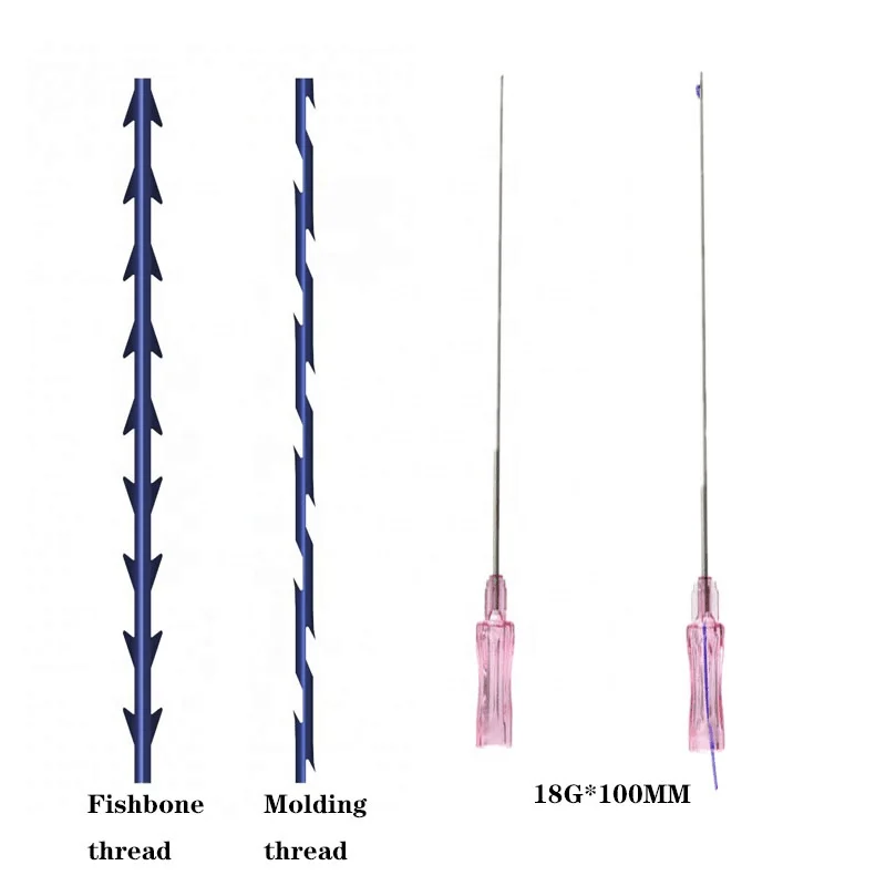

Новая резьба для лифтинга лица 18G100mm 18G120mm PDO COG Fishbone mould W/L-type Cannula