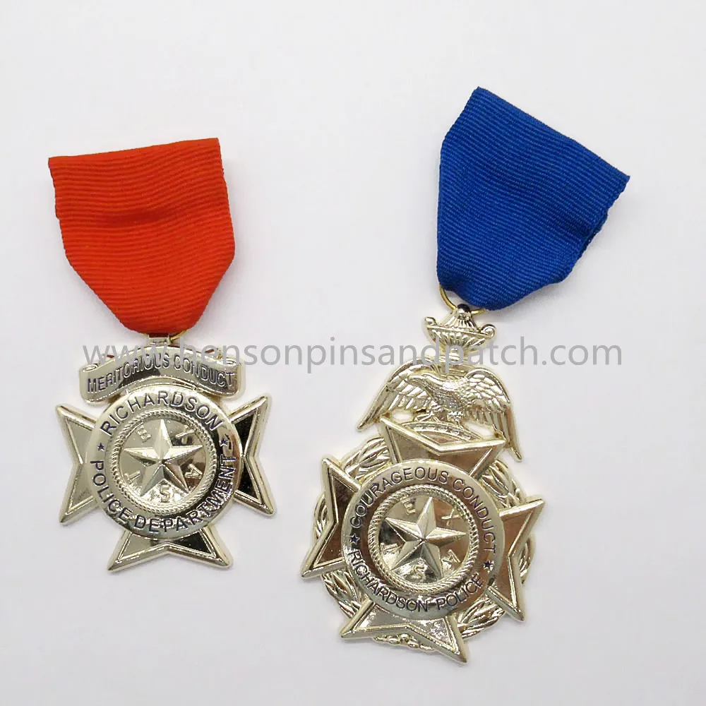 

Custom 3D gold star eagle metal Medals