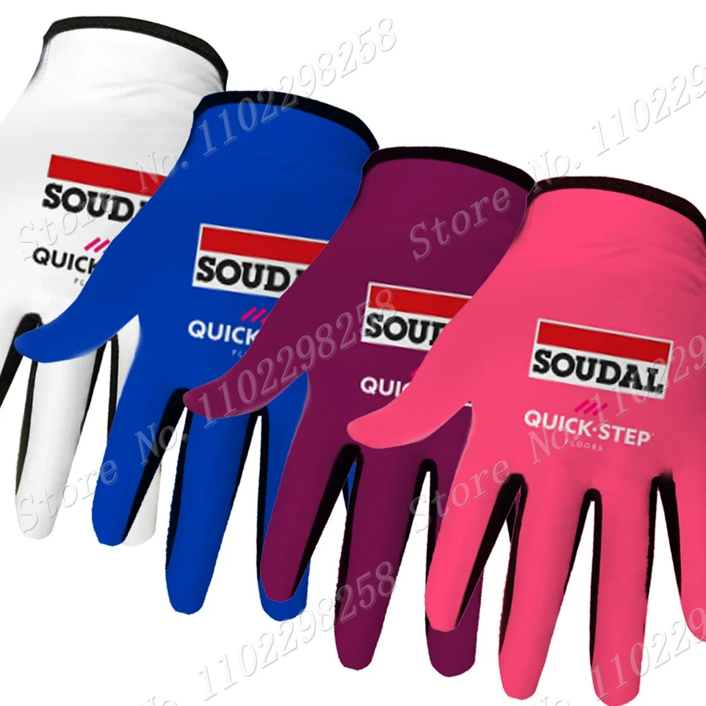 

Вело-перчатки Soudal Quick Step 2023 Tour De Italy, розовые, синие, фиолетовые, трикотажные, гелевые, с закрытыми пальцами, перчатка MTB Гант, Велоспорт, Maillot