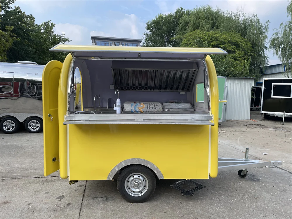 Фото Настроить размер Food Truck Уличные мобильные тележки Пицца Кофе Humberger Концессия Открытый пищевой прицеп Киоск для продажи №3
