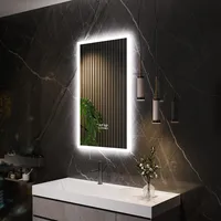 Rectangle Smart LED Bathroom Vanity Mirror Wall Mounted Anti-Fog Dimmable Makeup Mirrors Multifunction With Bluetooth Speaker