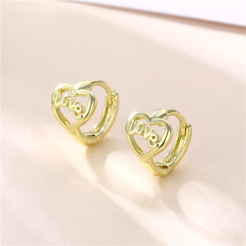 

Tiny Letter Stainless Steel Earrings Geometric Love Heart Stud Earrings for Women Jewelry Girlfriend Gift pendientes
