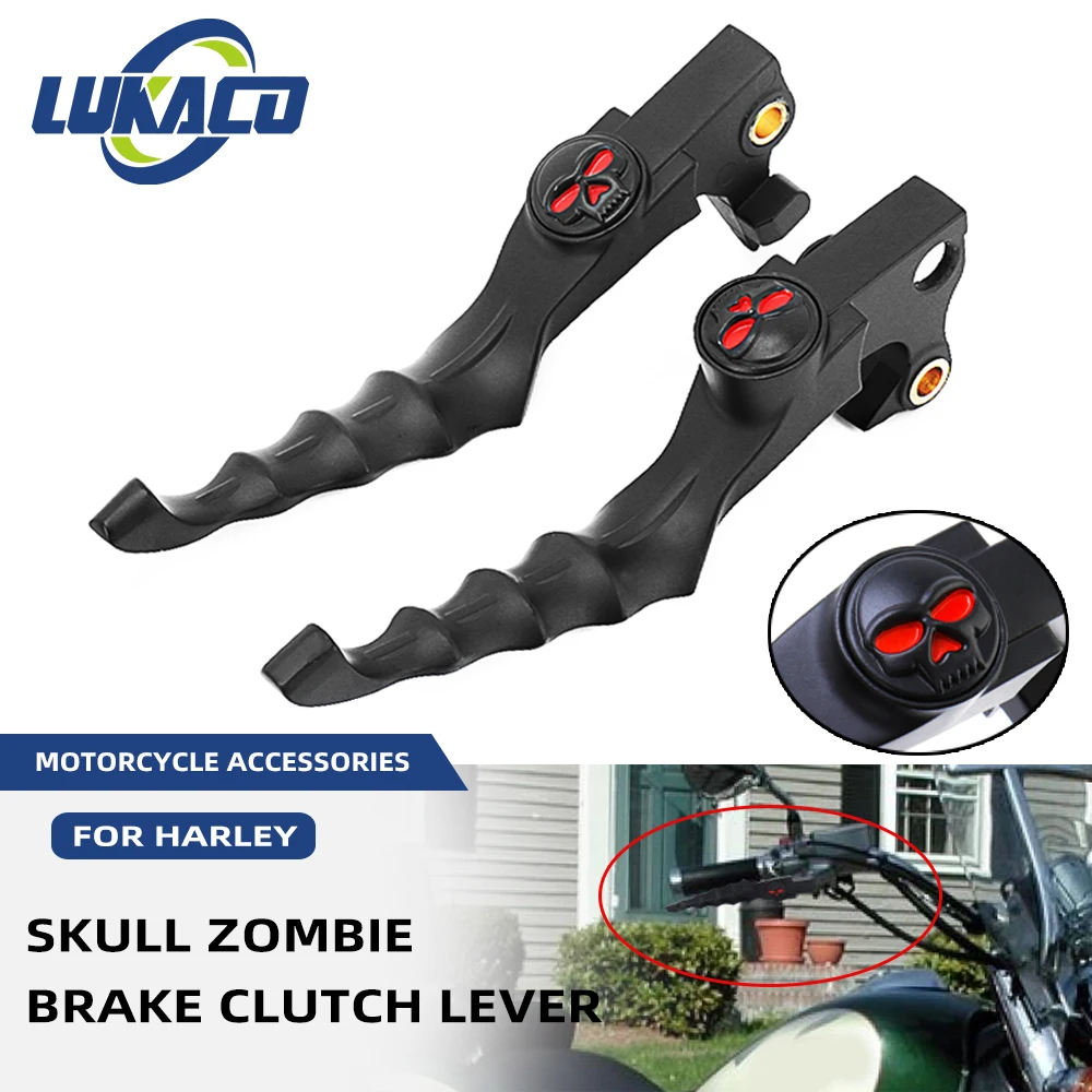 

Motorcycle Accessories Black Skull Zombie Brake Clutch Levers For Harley Sportster XL883 XL1200 X48 72 883 1200 Custom 2004-2022