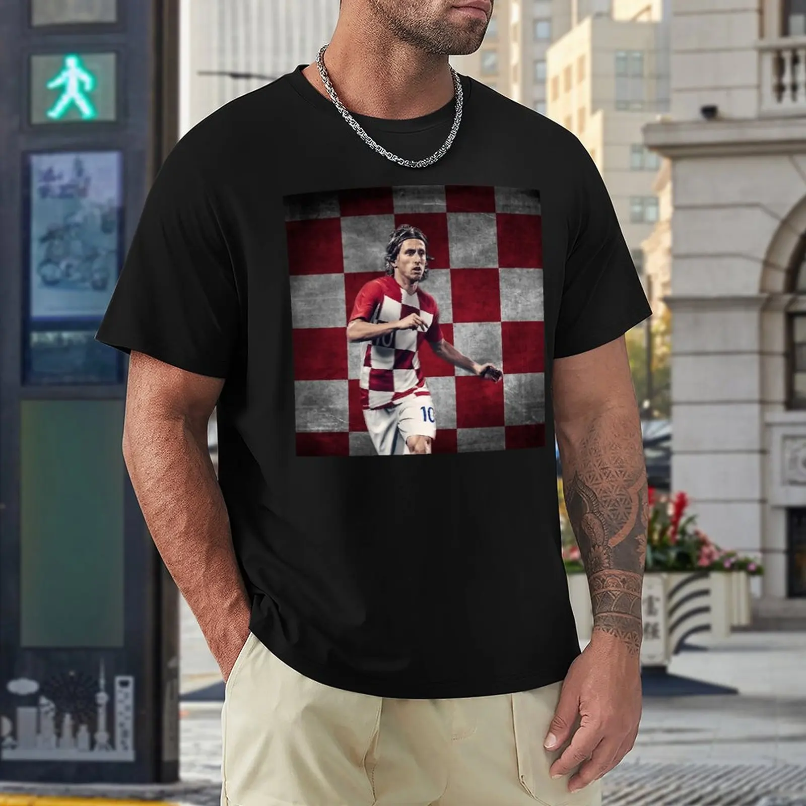 

Football Team Graphic Cool Croatia Lukass And Modricss 13 Kemp Top Tee Vintage Movement Fitness USA Size