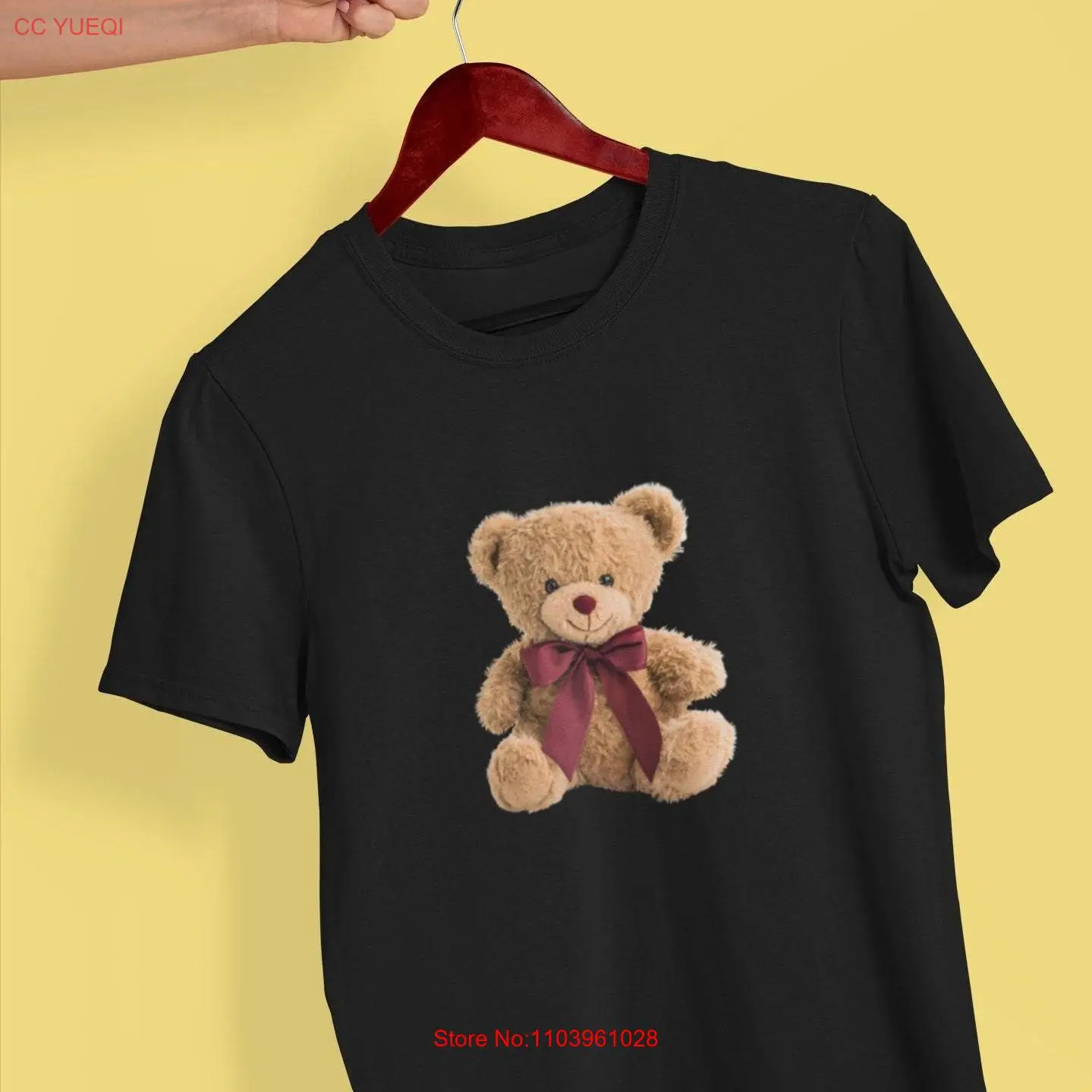 Футболка с плюшевым мишкой и завязками на ленте милый топ для влюбленных детей