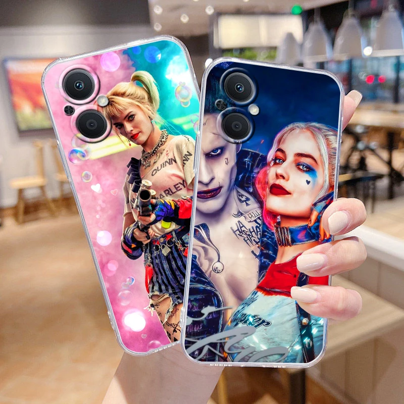 

Villain Joker Harley Quinn Phone Case For OPPO A5 A9 A53 Reno 7 6 5 4 2 Find X3 X2 Z Lite Neo Pro Plus SE Transparent