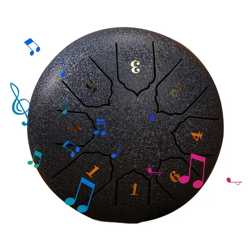 

Mini Tongue Drum 6-Inch Musical Percussion Instrument Mind Relaxing Drum With Drumsticks Tongue Drum With Music Sheet And