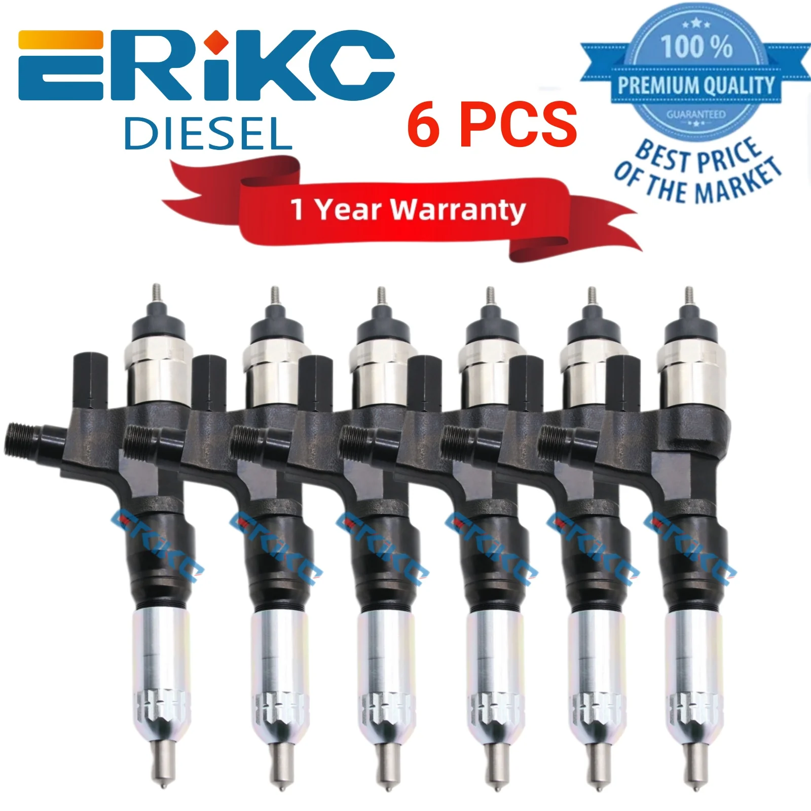 6шт 095000 -6590 Форсунка двигателя -6591 топлива в сборе для экскаватора Hino Kobelco SK330-8 SK350