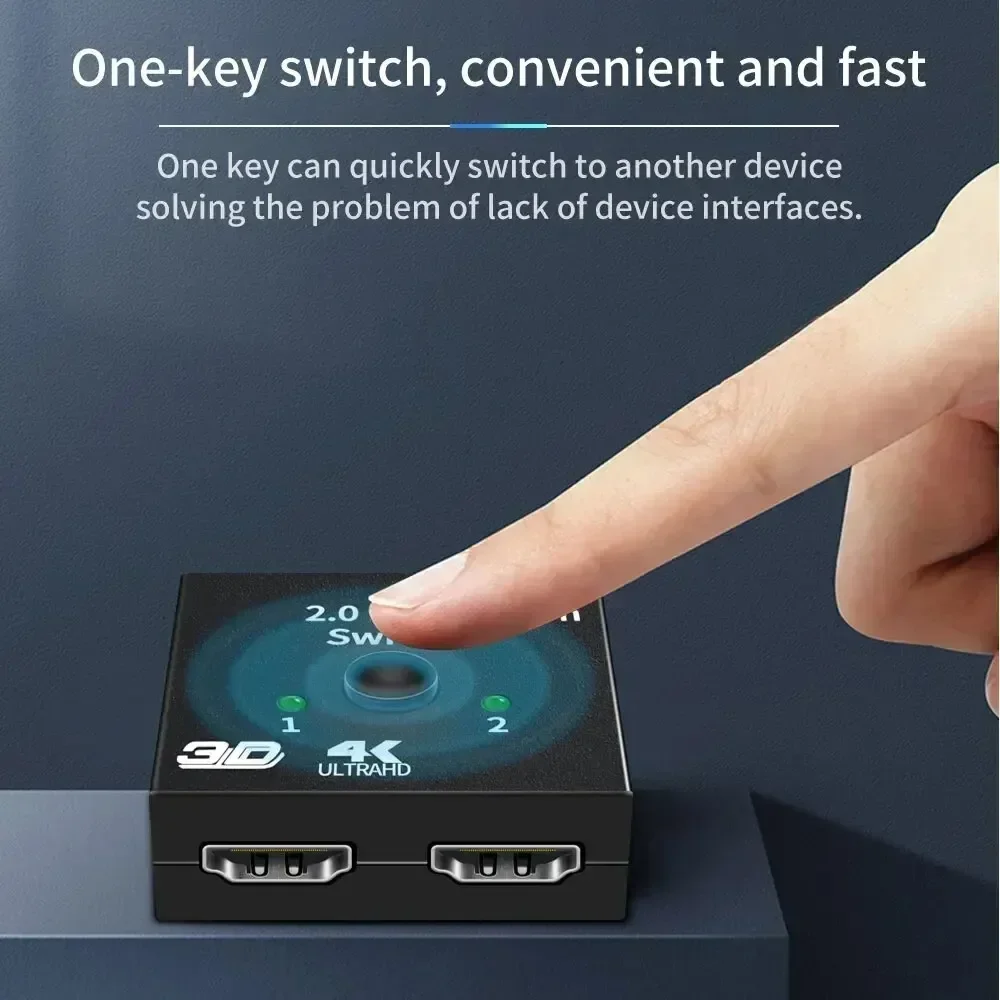 Фото MZX Двунаправленный HDMI-коммутатор 1x2 2x1 4K, KVM-сплиттер, адаптер-конвертер для монитора, ноутбука, ПК, аксессуары №3