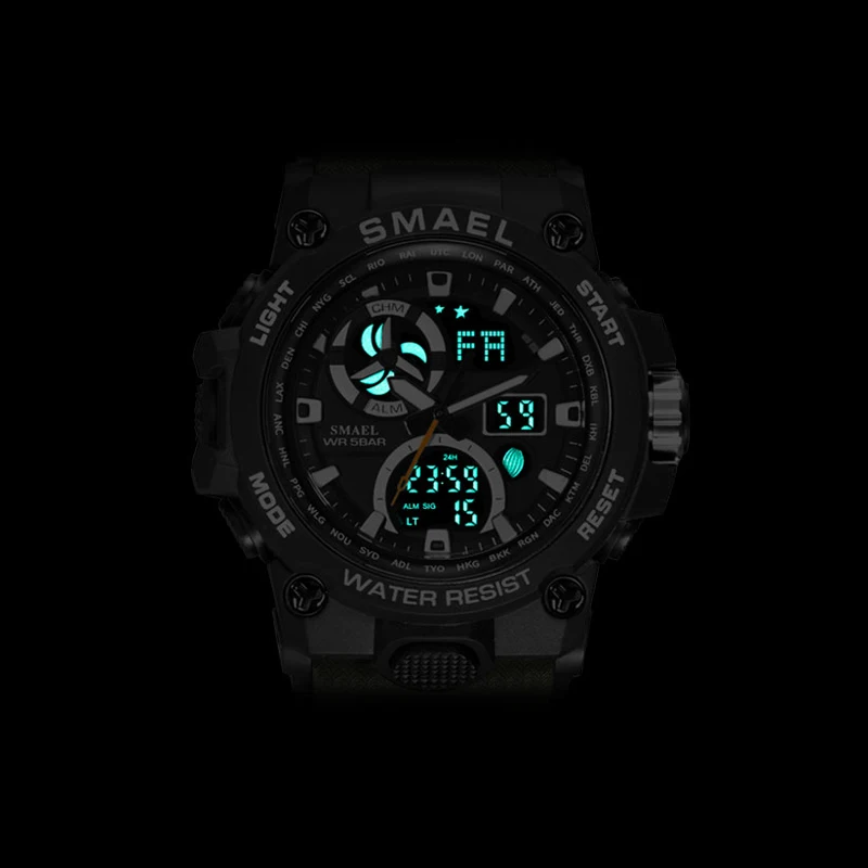 SMAEL спортивные часы для мужчин светодиодный цифровые кварцевые красные