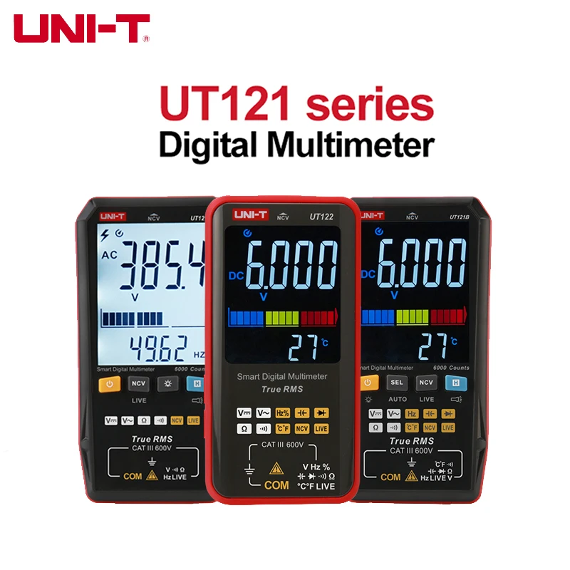 

UNI-T Smart Digital Multimeter UT121A UT121B UT122 AC DC Voltage Tester Multimeter True RMS Digital Capacimeter Frequency Meter