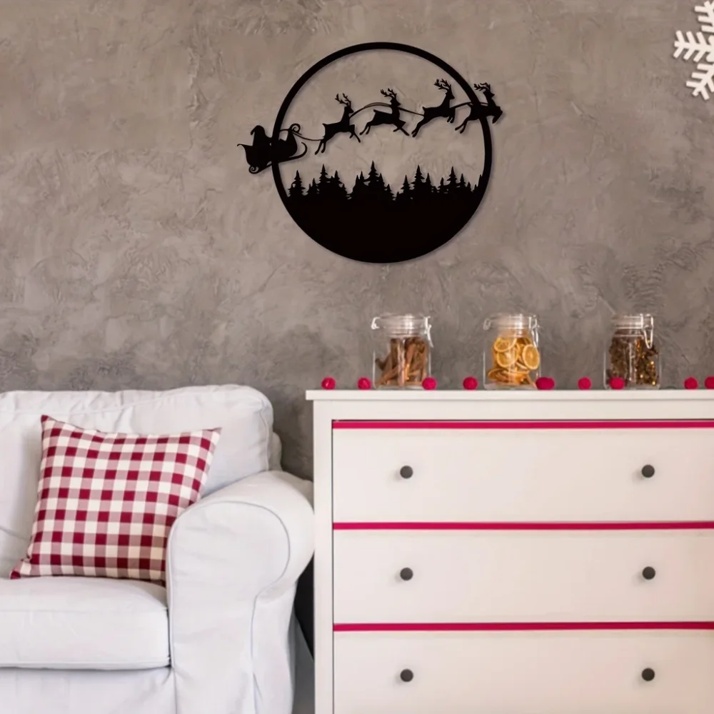 Рождественский Металлический Знак Праздничный Круглый Декор Для Праздника