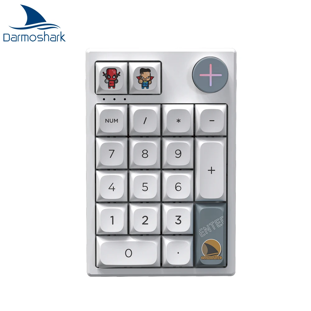 Цифровая механическая клавиатура Darmoshark K3Pro с горячей заменой, Беспроводная Bluetooth клавиатура с 19 клавишами, цифровая клавиатура, переключатель Huano, макропривод для ноутбука