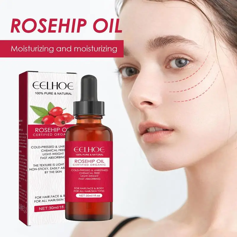 

Organic Rosehip Oil Cold Pressed Face Oil 30ml Moisturizing Skin Care Oil Multifunctional Essential Oil For Hair Growth Skin