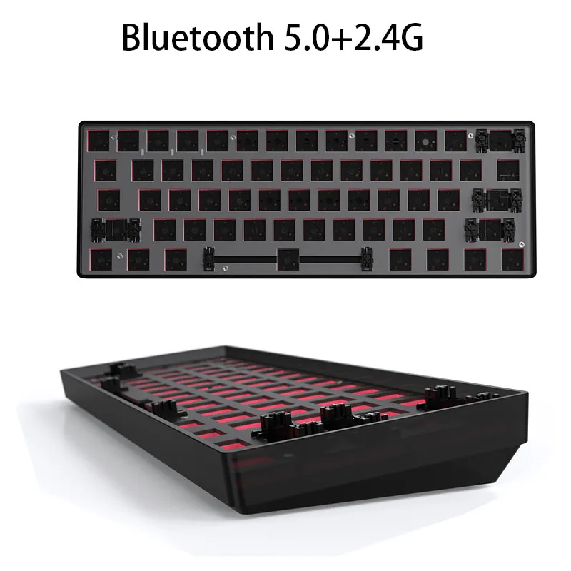 

Механическая мини-клавиатура, 61 клавиша, комплект «сделай сам», Type-C, эргономичная Bluetooth 5.0 беспроводная клавиатура 2,4G для игрового ноутбука, ...
