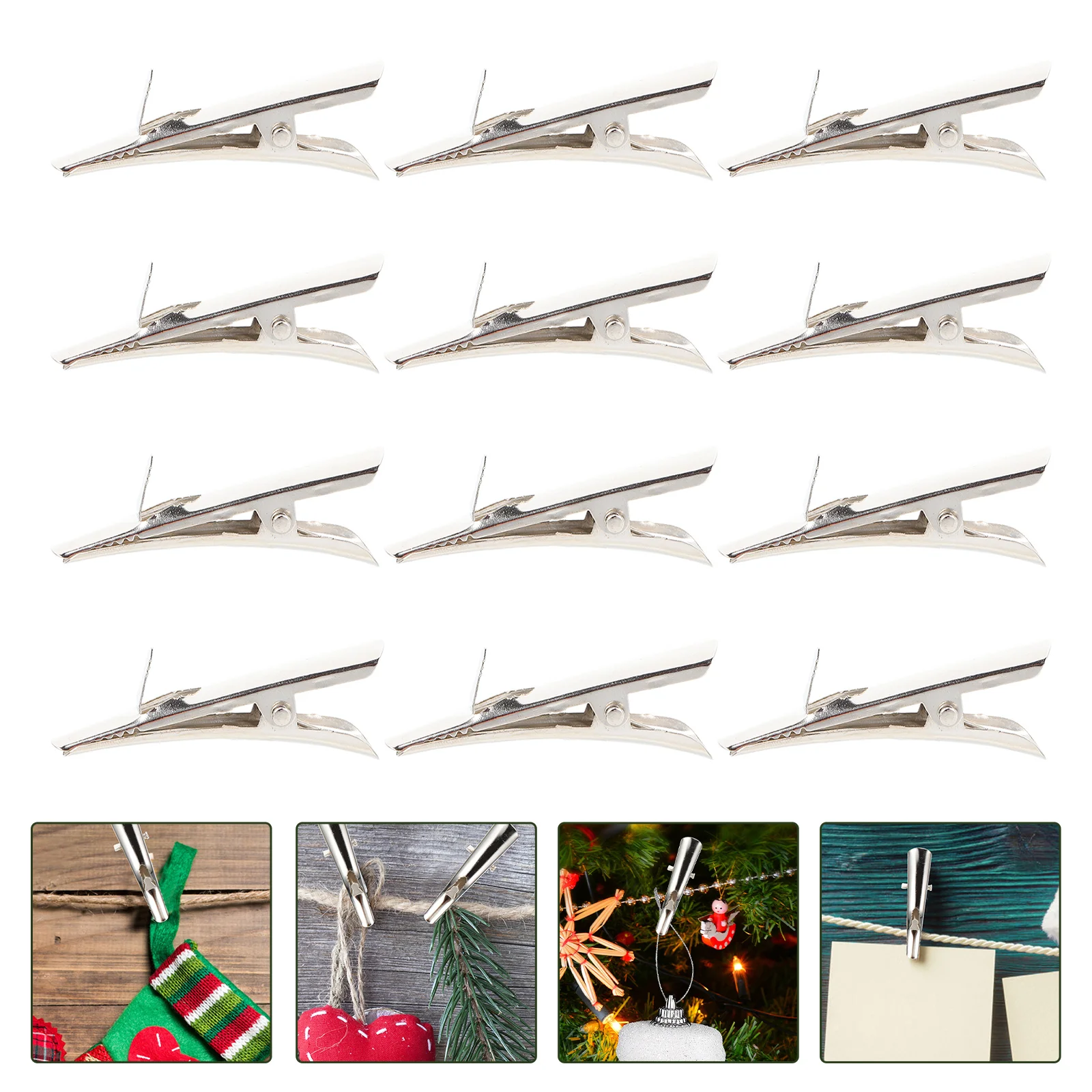 

Clips Christmas Clipclamps Ornament Metal Tree Alligator Crocodile Adornment Clamp Mini Test Hair Flowers Forflower Hooks