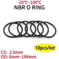 10pcs nbr o ring seal gasket thickness cs 2 5mm od 6190mm nitrile butadiene rubber spacer oil resistance washer round shape