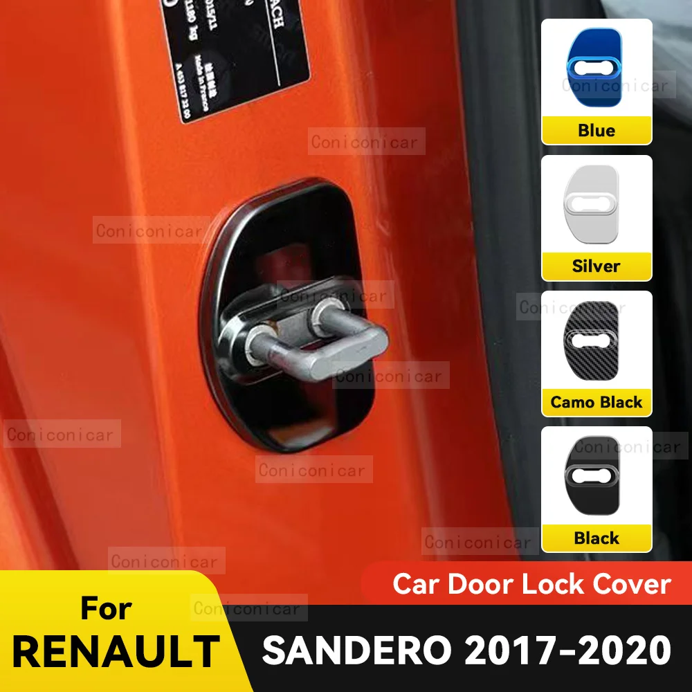 

Автомобильный Дверной замок, защитная крышка, флаги, эмблема, корпус из нержавеющей стали для RENAULT SANDERO 2017-2020, автомобильные аксессуары