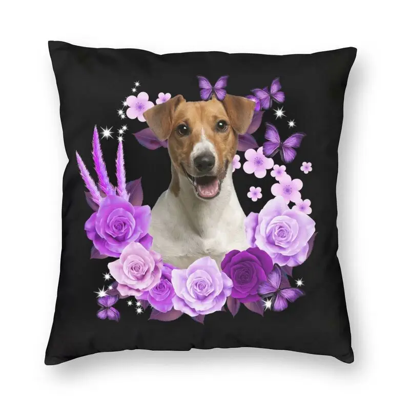 

Французский Джек Рассел терьер с цветком Роскошная наволочка домашний декор собака диван подушка