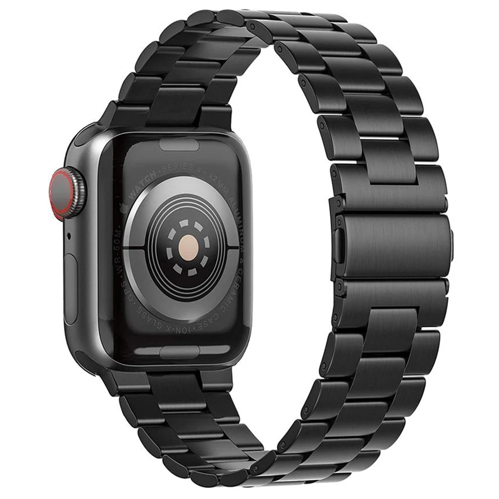 Подходит для Apple Watch 7/6/5/4/3/2/1 встроенная пряжка из нержавеющей стали металлический