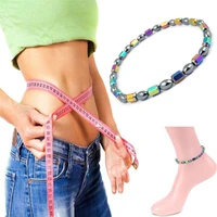 trendy healthy care weight loss anklet magnet bracelets for foot magnetic hematite elastic bracelet jewelry