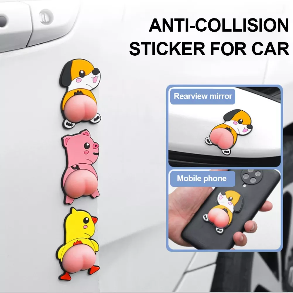 

Cute Car Door Edge Guard Butt Universal Car Door Protector Sticker Anti-collision Rearview Mirror Door Bumper Protector