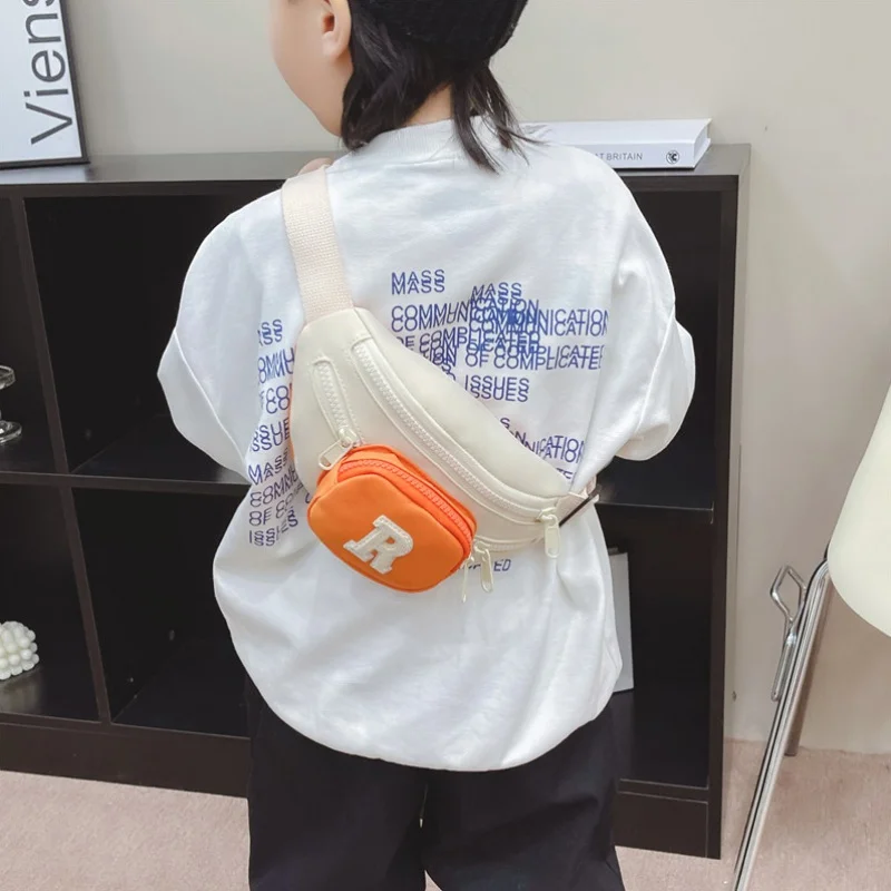 Нейлоновый детский рюкзак с буквенным принтом сумка-мессенджер стильная