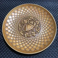 antique bronze collection four divine beasts plates fine workmanship home exquisite decorative crafts
