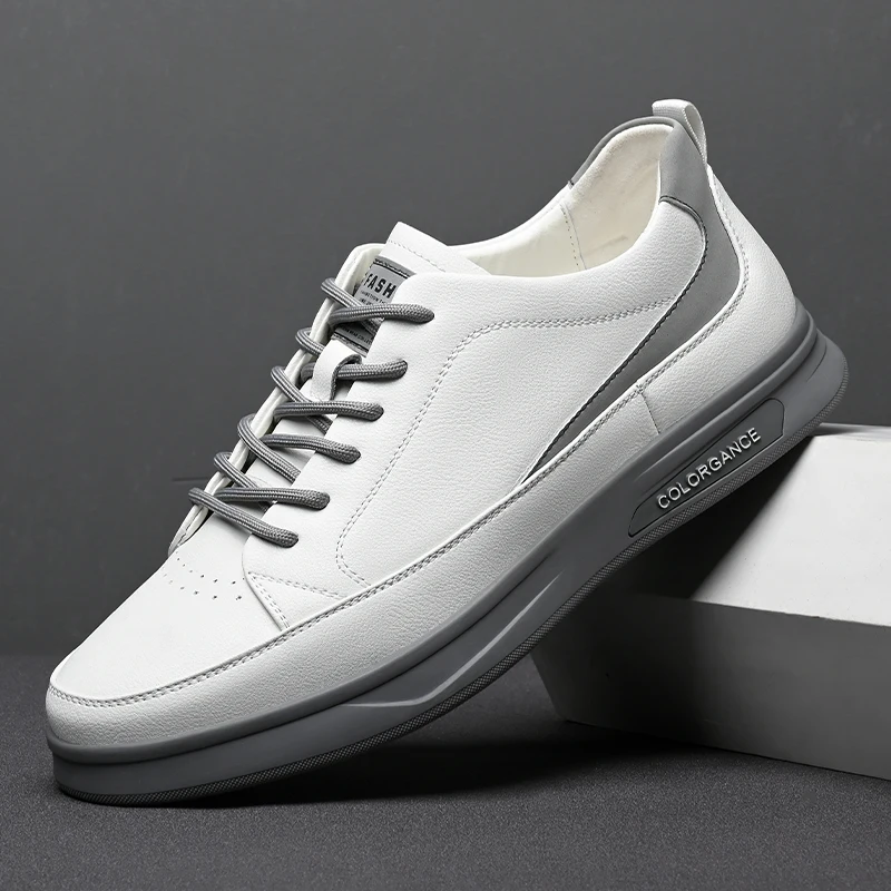 

Men Shoes lace up fashion Leather Casual Shoes Comfortable High Quality Luxury Male Shoes for Men white Sneakers for Men shoes