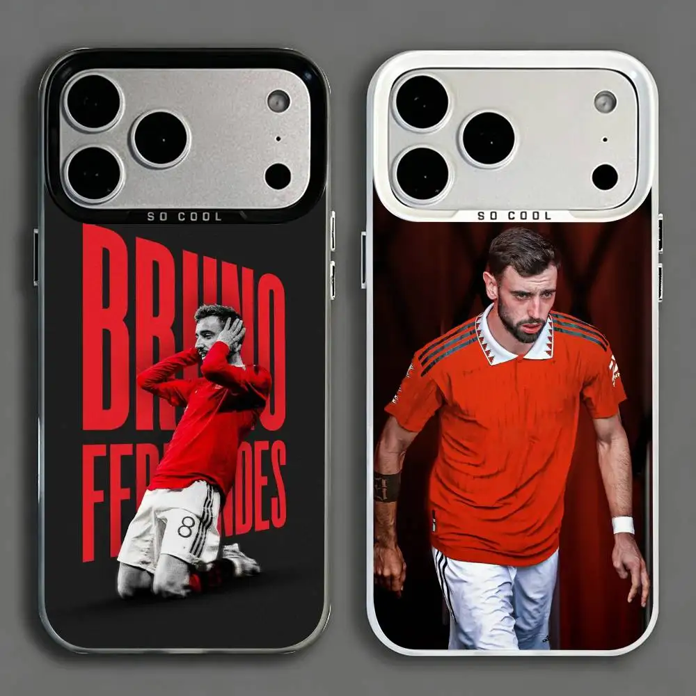 Фото Чехол для телефона Football B-Bruno F-Fernandes №8 для iPhone 17, 16, 15, 14, 13, 12, 11, Mini, Pro, E, MAX, матовый, белый, цвета конфет. №1