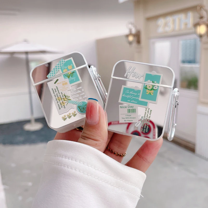 

Mirror Flower Specimen Earphone Case for Apple Airpods Pro Cover for Airpods 1 2 3 Generation New 2021 Headset Protective Shell