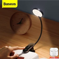 baseus usb rechargeable reading light led clip table lamp stepless dimmable wireless desk lamp touch led night light laptop lamp