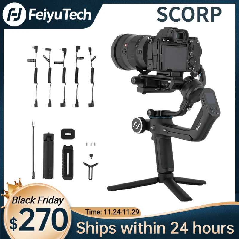 FeiyuTech SCORP 3-Axis Handheld Gimbal Stabilizer Handle Grip for DSLR Camera Sony/Canon with Display Screen Simplified Version