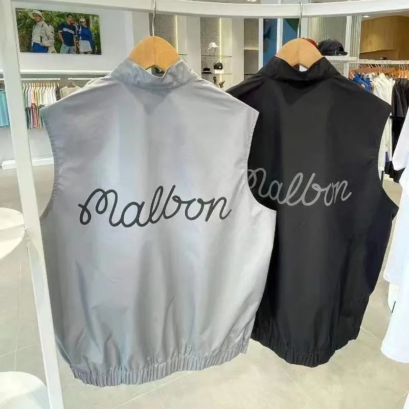 Men's Lightweight Golf Vest Sleeveless Softshell Jacket Windproof Outerwear Vest for Travel Running Hiking