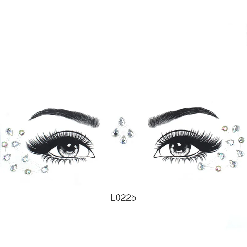 Face Crystal Stickers Stage Makeup Disposable Diamond Eyebrow Makeup Stickers Face Jewelry Rhinestones Sticker Body Beauty Tools images - 6