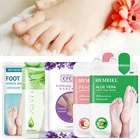 1 пара, отшелушивающие носки для ног, пилинг, персик, лаванда, алоэ вера, плантифик, педикюр, удаление омертвевшей кожи, уход за кожей, увлажнение