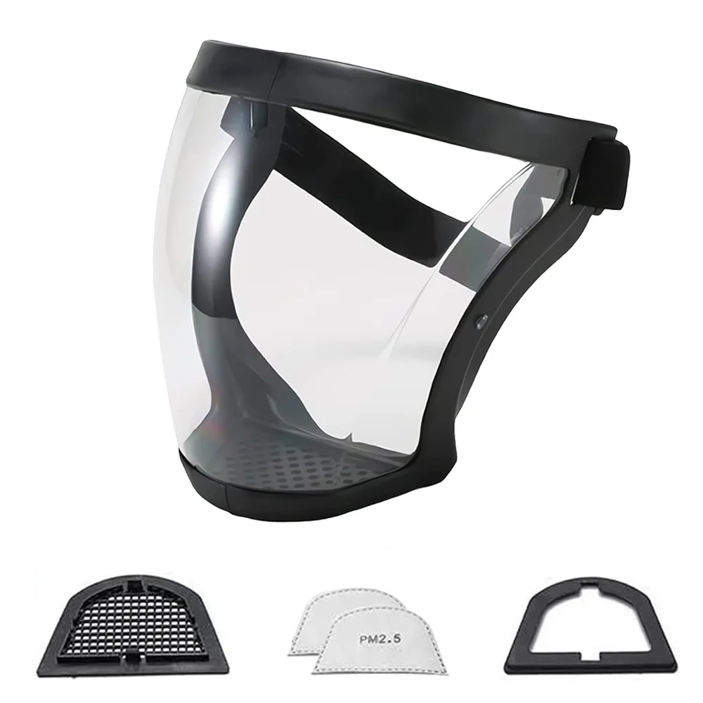 

Full Face Shield Transparent Safety Mask with Filthers Oil-splash Proof Eye Facial Anti-fog Head Cover Work Protection Glasses